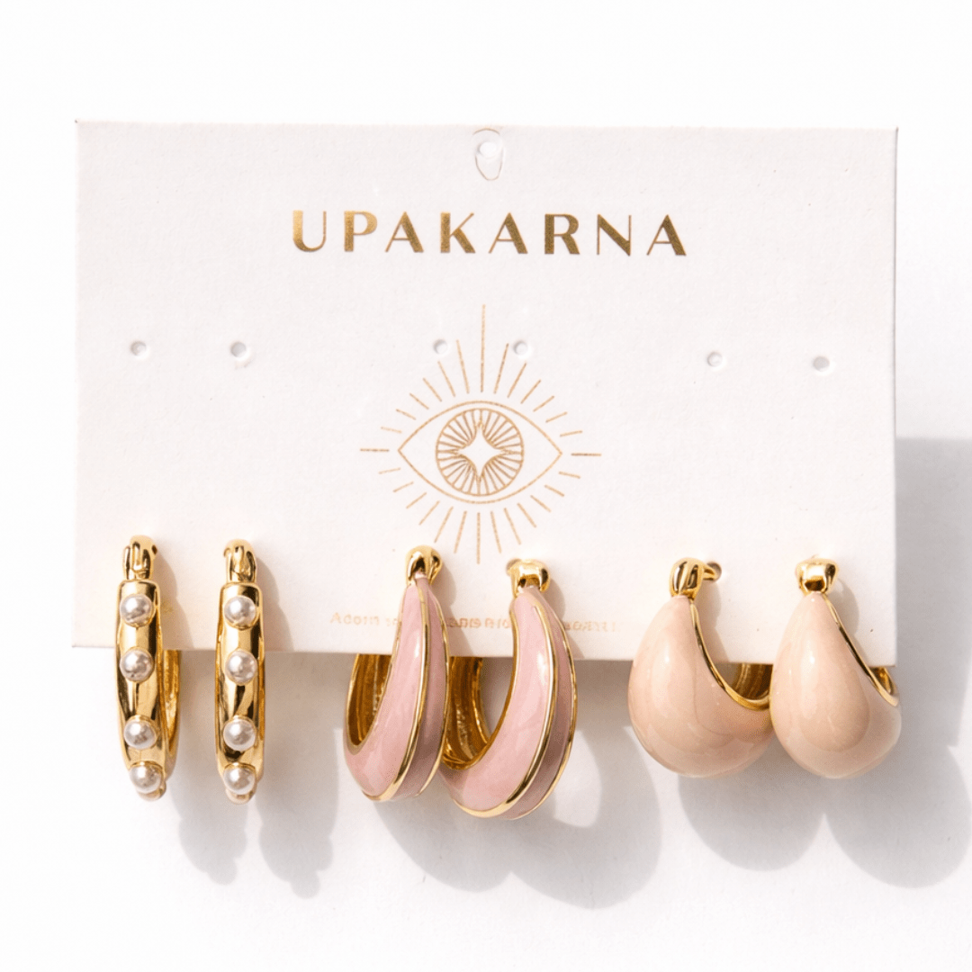 Pastel Pink Earring Stack - Upakarnaproduct_type