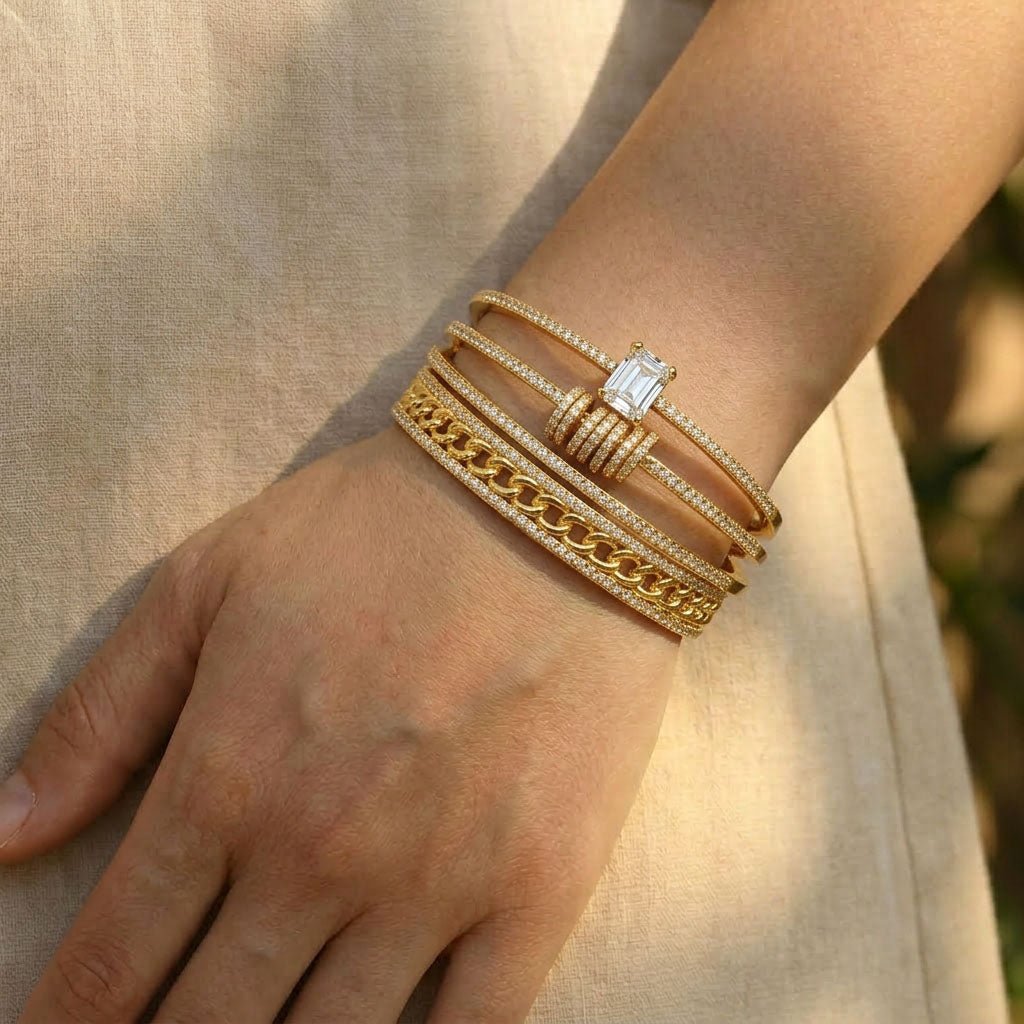 Pave Shine Bangle Stack - Upakarnaproduct_type