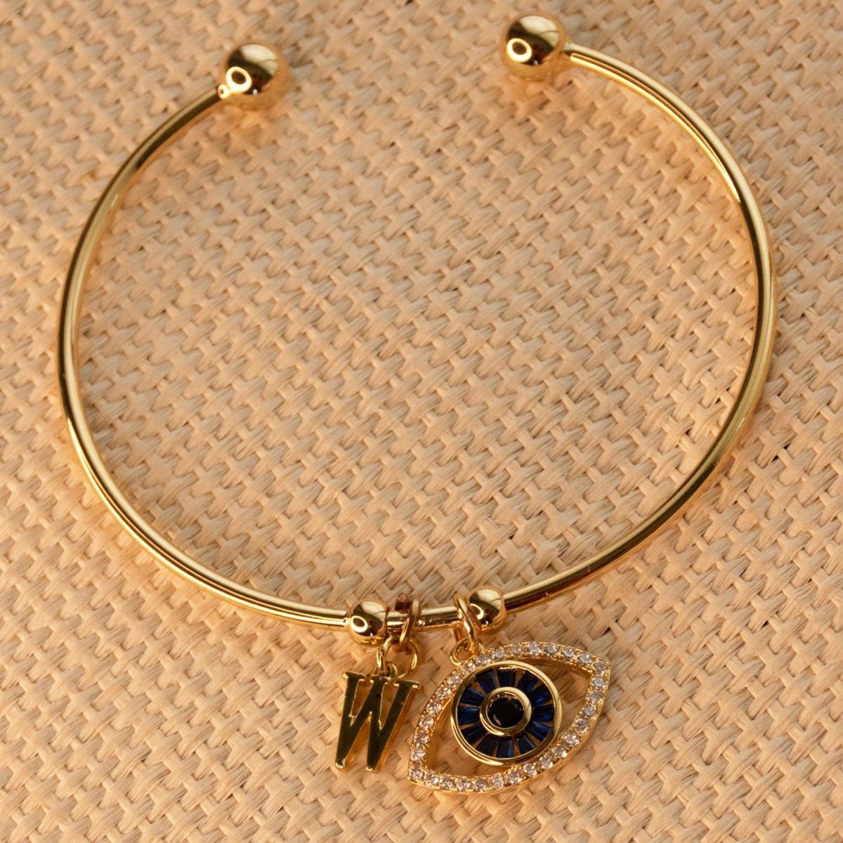Personalized Evil Eye Bracelet (With Initial) - Upakarnaproduct_type