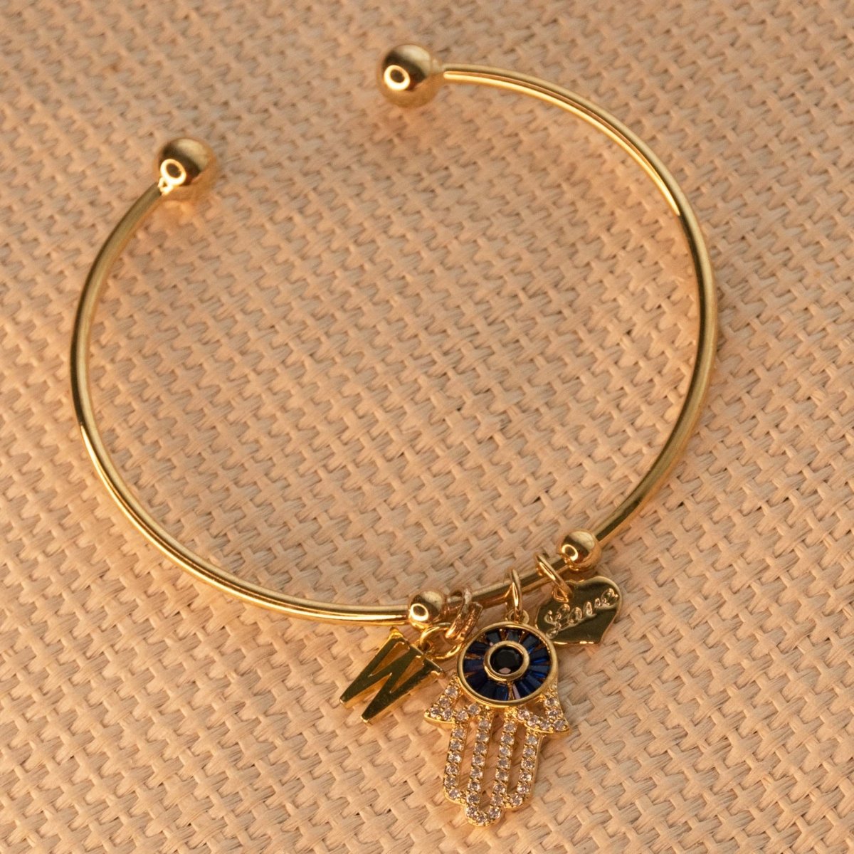 Personalized Hamsa Bracelet (With Initial) - Upakarnaproduct_type