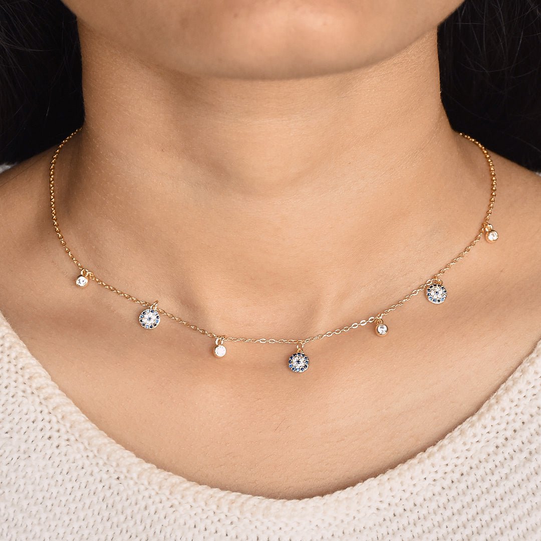 Petit Round Multi Evil Eye Choker - Upakarnaproduct_type