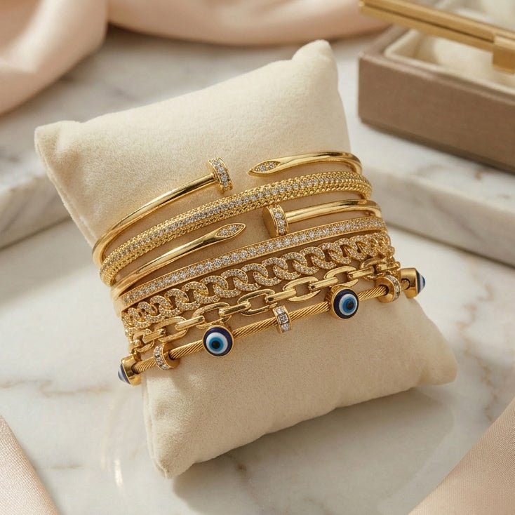 Radiant Sparkle Bangle Stack - Upakarnaproduct_type