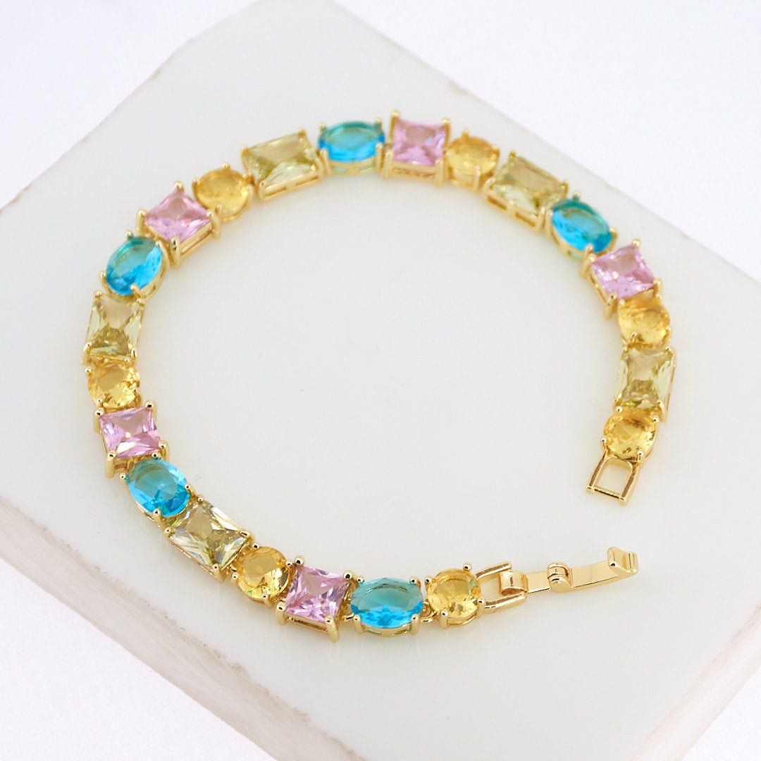Rainbow Stone Tennis Bracelet - Upakarnaproduct_type