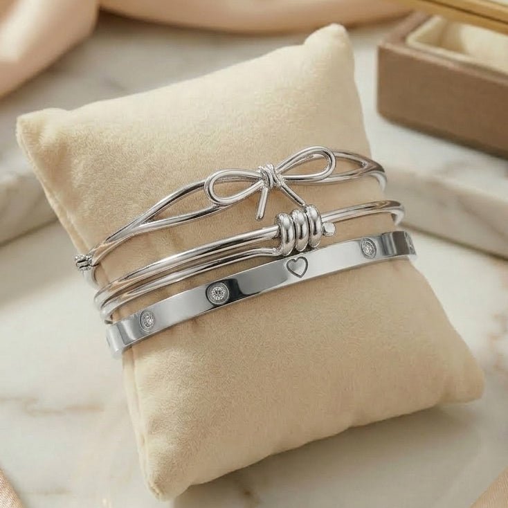 Silver Bowline Bangle Stack - Upakarnaproduct_type