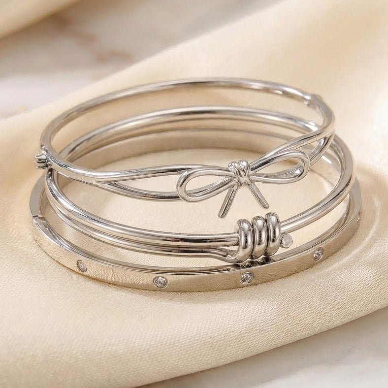 Silver Bowline Bangle Stack - Upakarnaproduct_type