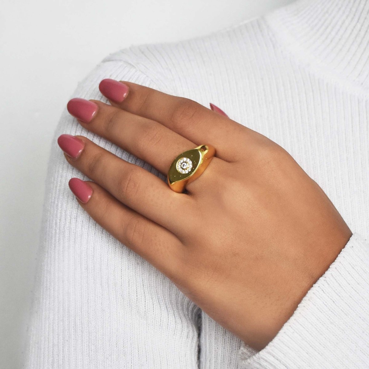 Single Stone Evil Eye Ring - Upakarnaproduct_type