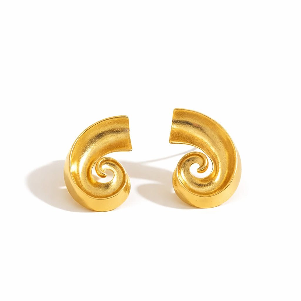 Snail Swirl Chunky Earrings - Upakarnaproduct_type