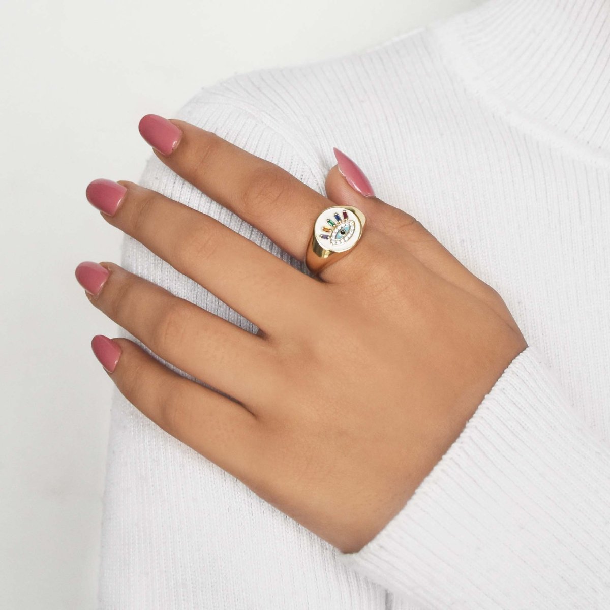 Snowy Multi - Colored Eye Lash Ring - Upakarnaproduct_type