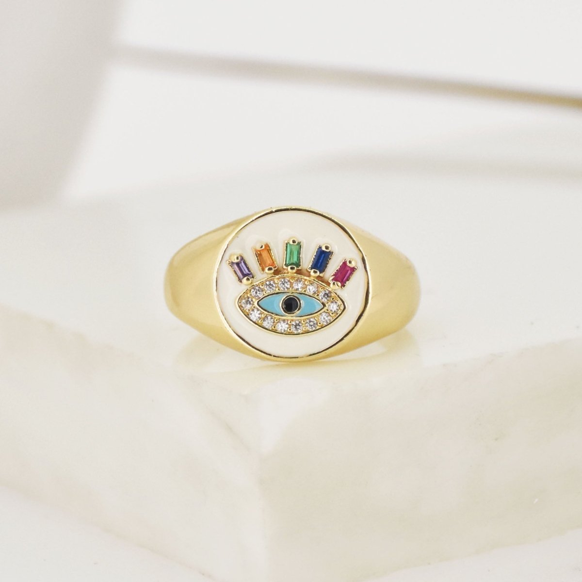 Snowy Multi - Colored Eye Lash Ring - Upakarnaproduct_type