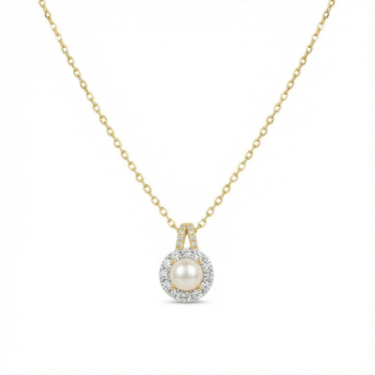 Sparkle Pearl Necklace, golden