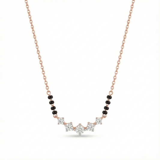 Starlit Path Mangalsutra Necklace, rose gold