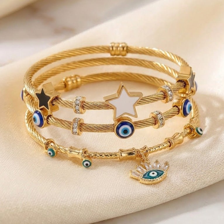 Starry Evil Eye Bangle Stack - Upakarnaproduct_type