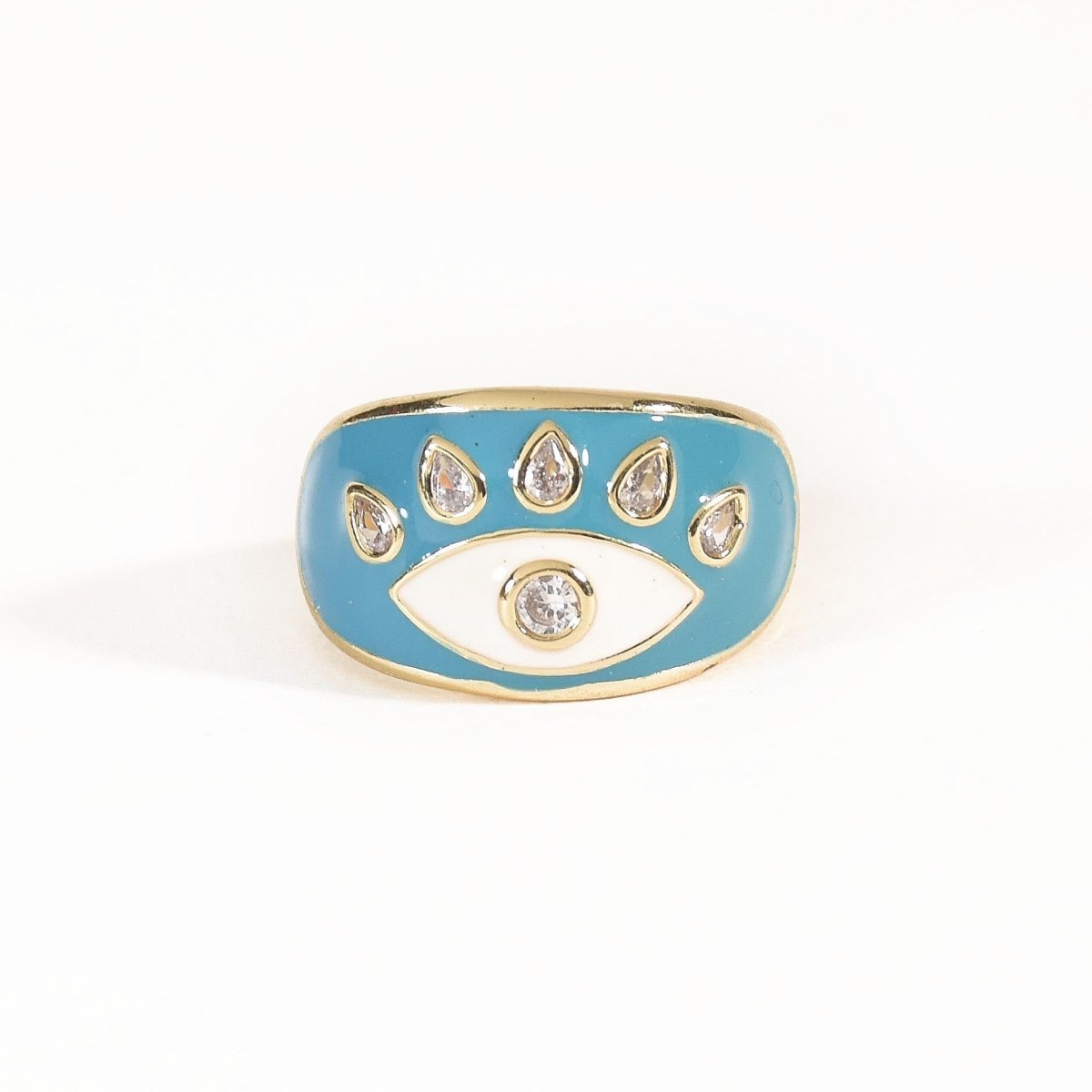 Studded Evil Eye Ring - Upakarnaproduct_type