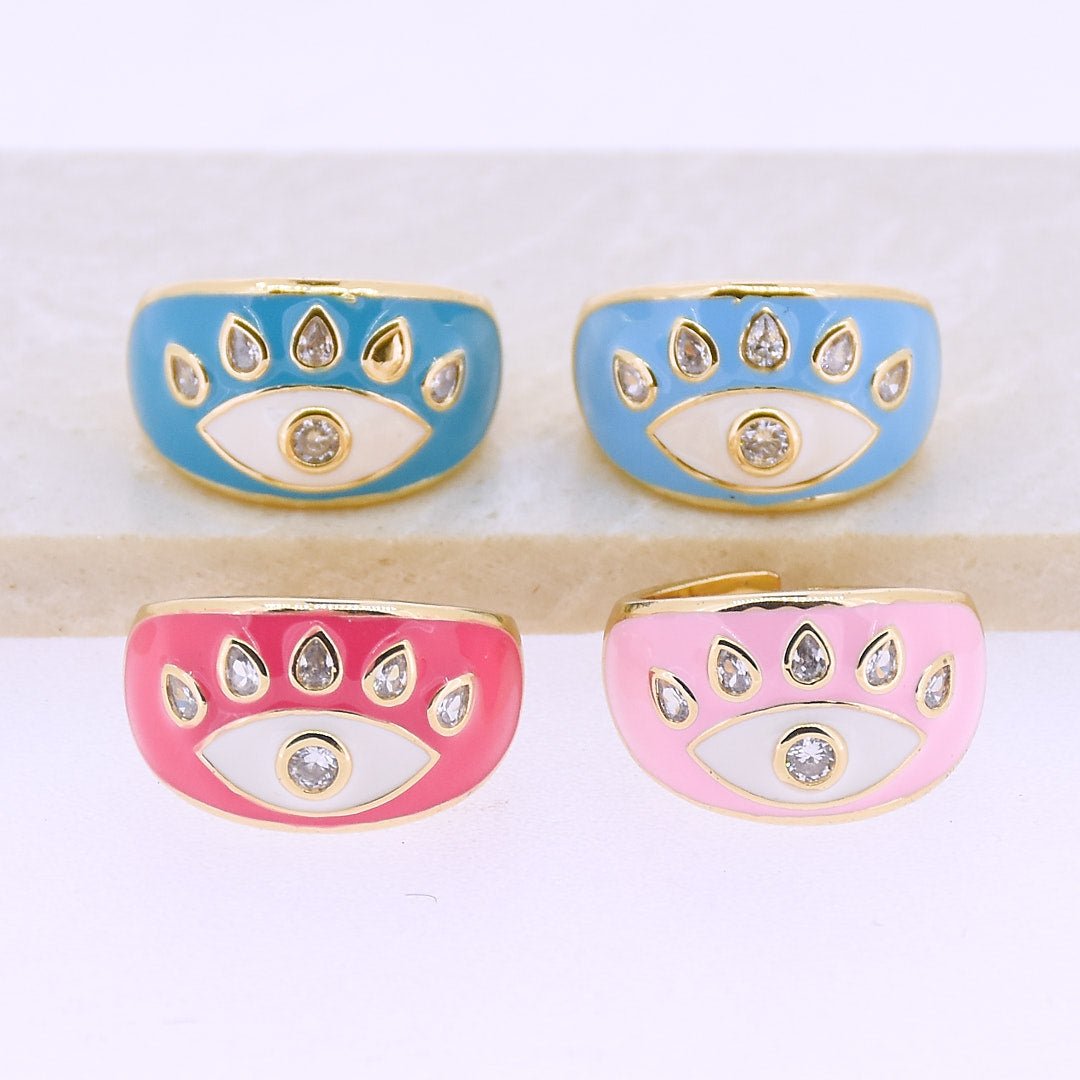 Studded Evil Eye Ring - Upakarnaproduct_type