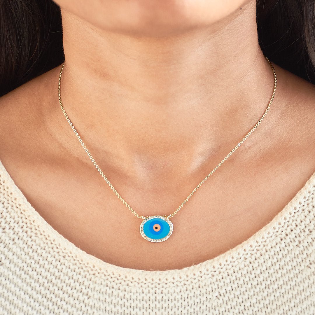 Turquoise Evil Eye Necklace - Upakarnaproduct_type