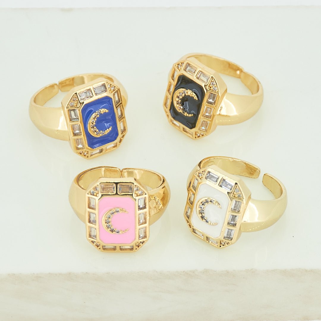 Multi-colour gemstone ring with a radiant statement stone and an anti-tarnish finish, available in vibrant shades, perfect for everyday wear, elegant styling, and statement looks.