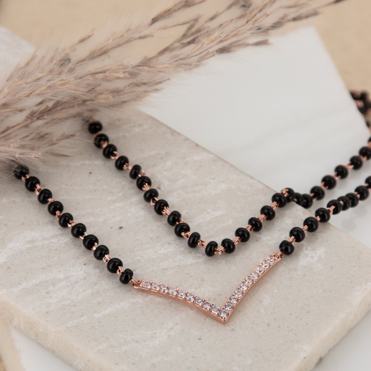 V Shaped Layered Mangalsutra Necklace - Upakarnaproduct_type