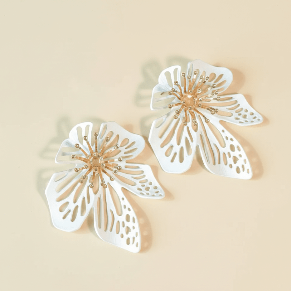 White Petal Bloom Earrings - Upakarnaproduct_type