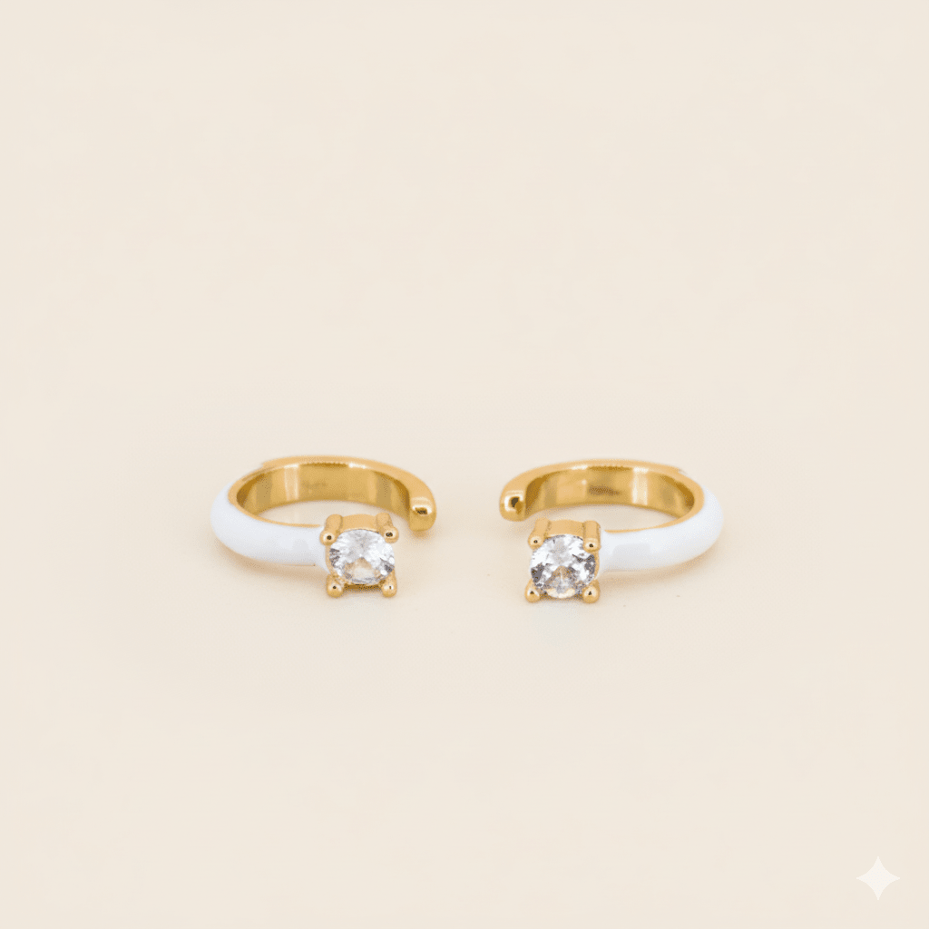 White Stone Ear Cuffs - Upakarnaproduct_type