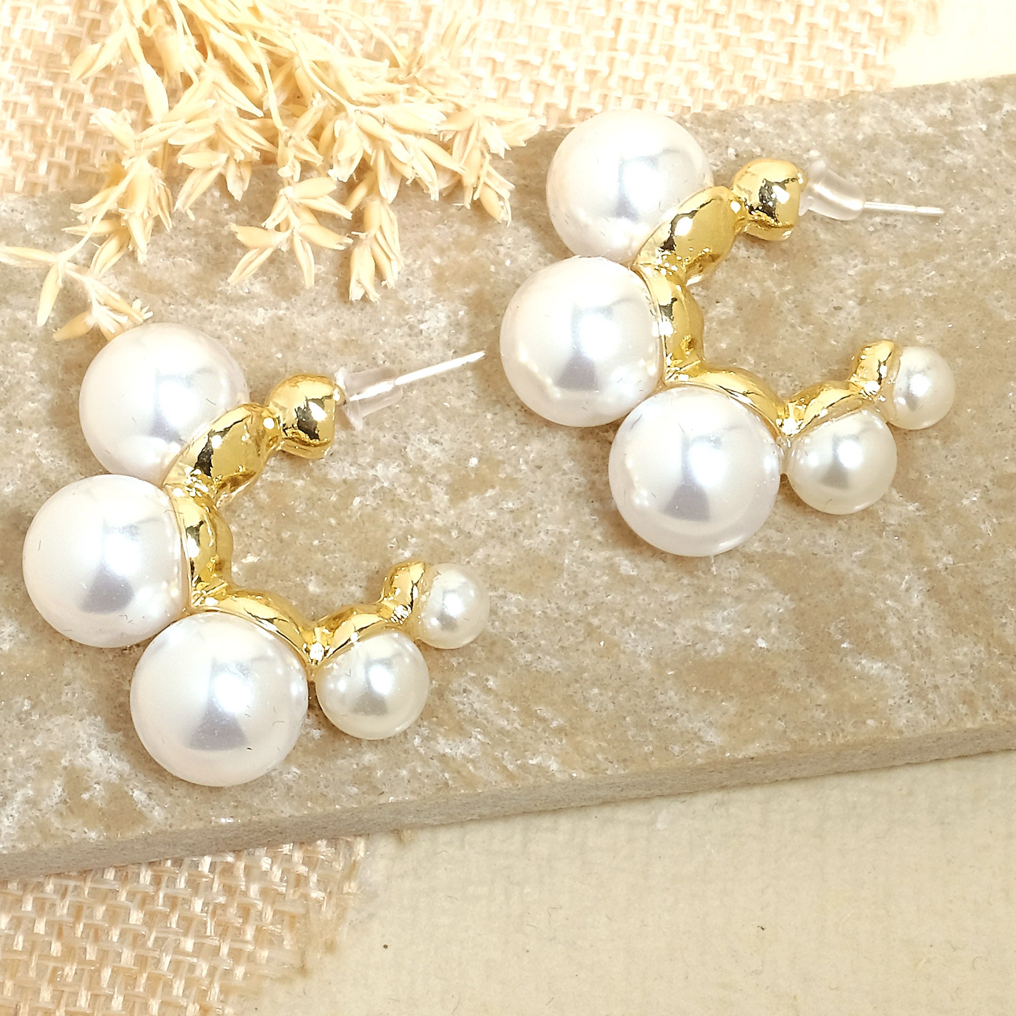 Pearl Hoop Earrings