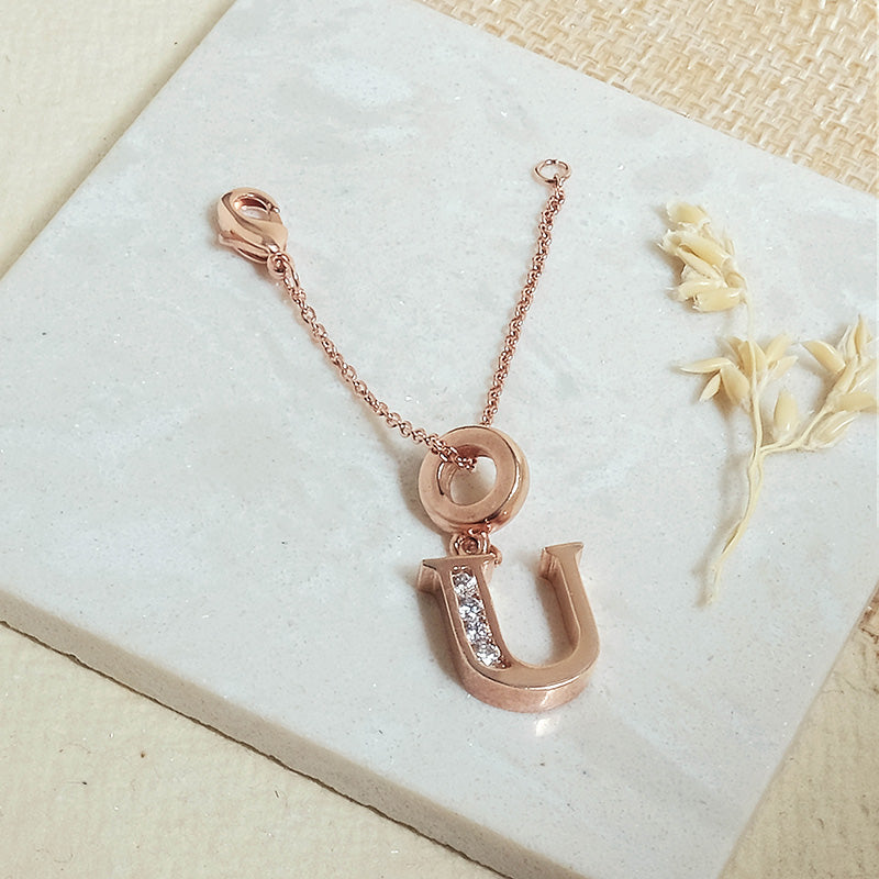Rosegold Initial Watch Charm