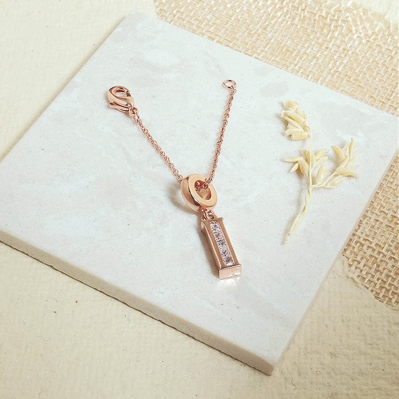 Rosegold Initial Watch Charm