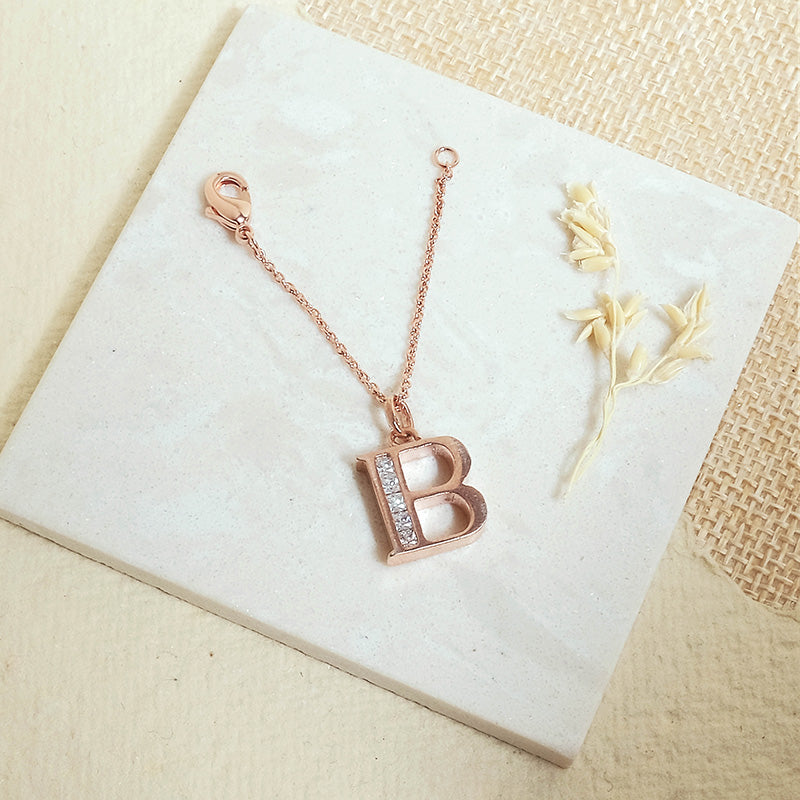 Rosegold Initial Watch Charm