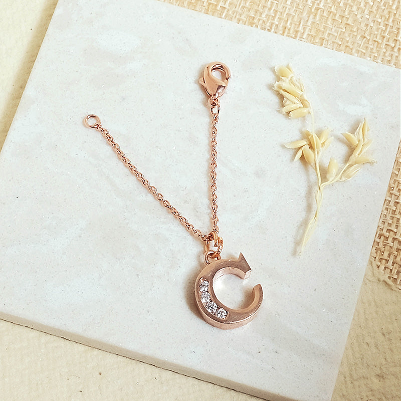Rosegold Initial Watch Charm
