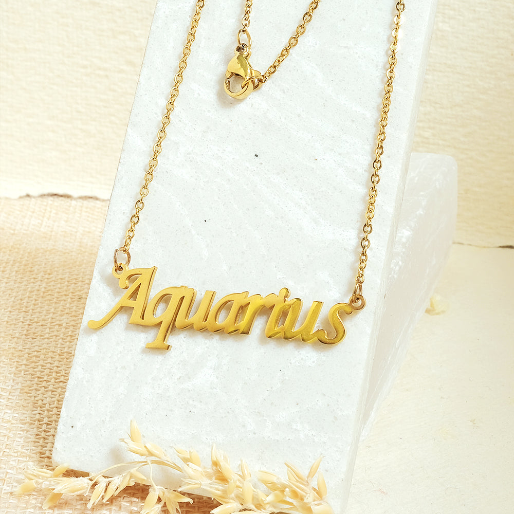 Zodiac Name Necklaces