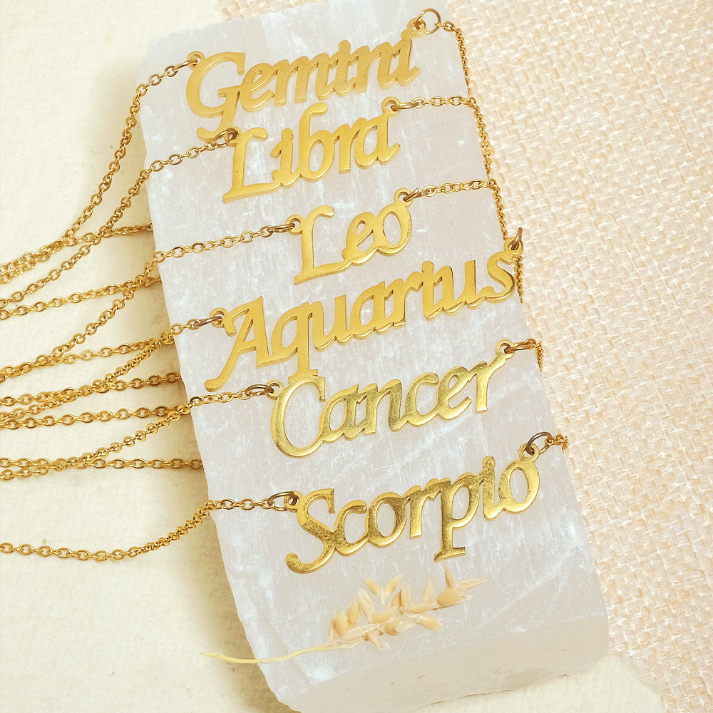 Zodiac Name Necklaces