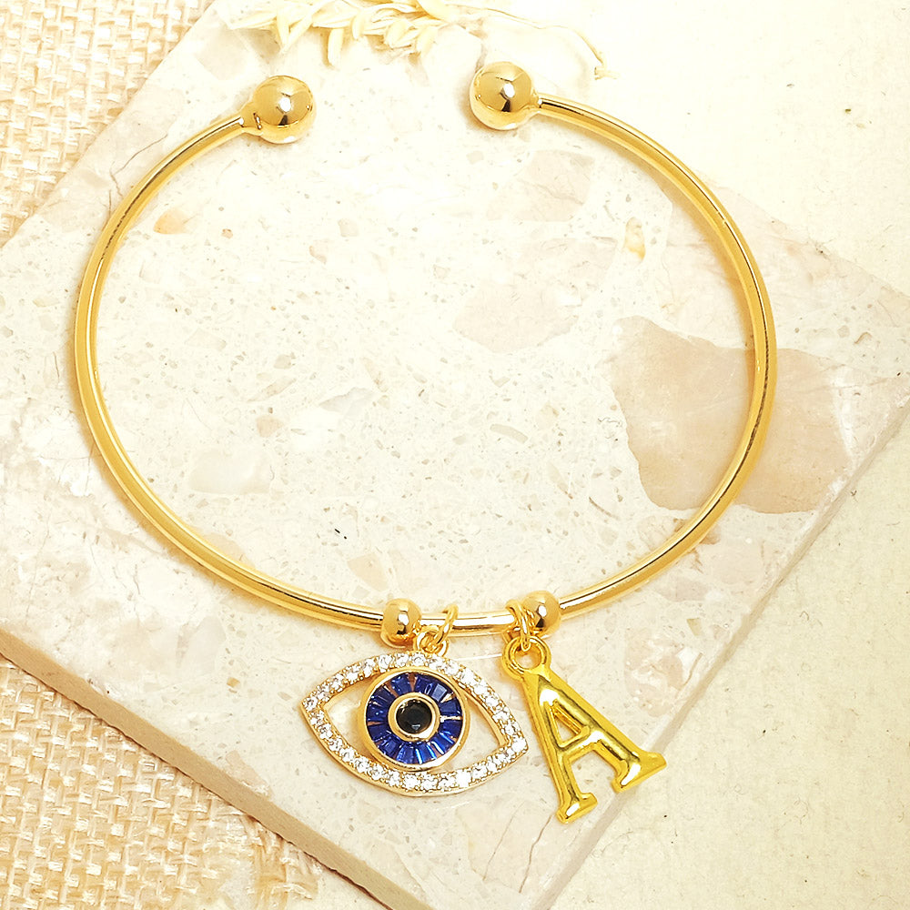 Personalized Evil Eye Bracelet (With Initial)
