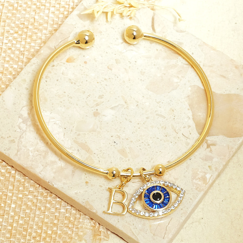 Personalized Evil Eye Bracelet (With Initial)