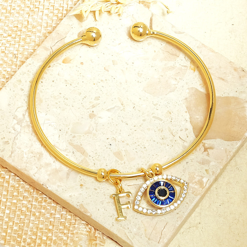 Personalized Evil Eye Bracelet (With Initial)
