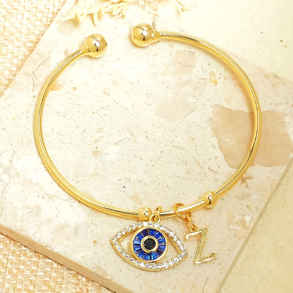 Personalized Evil Eye Bracelet (With Initial)