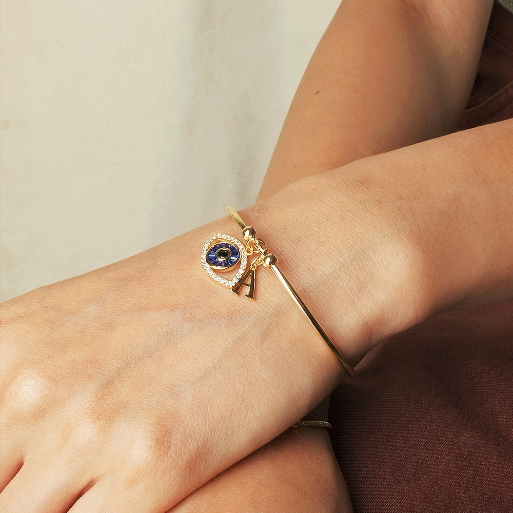 Personalized Evil Eye Bracelet (With Initial)