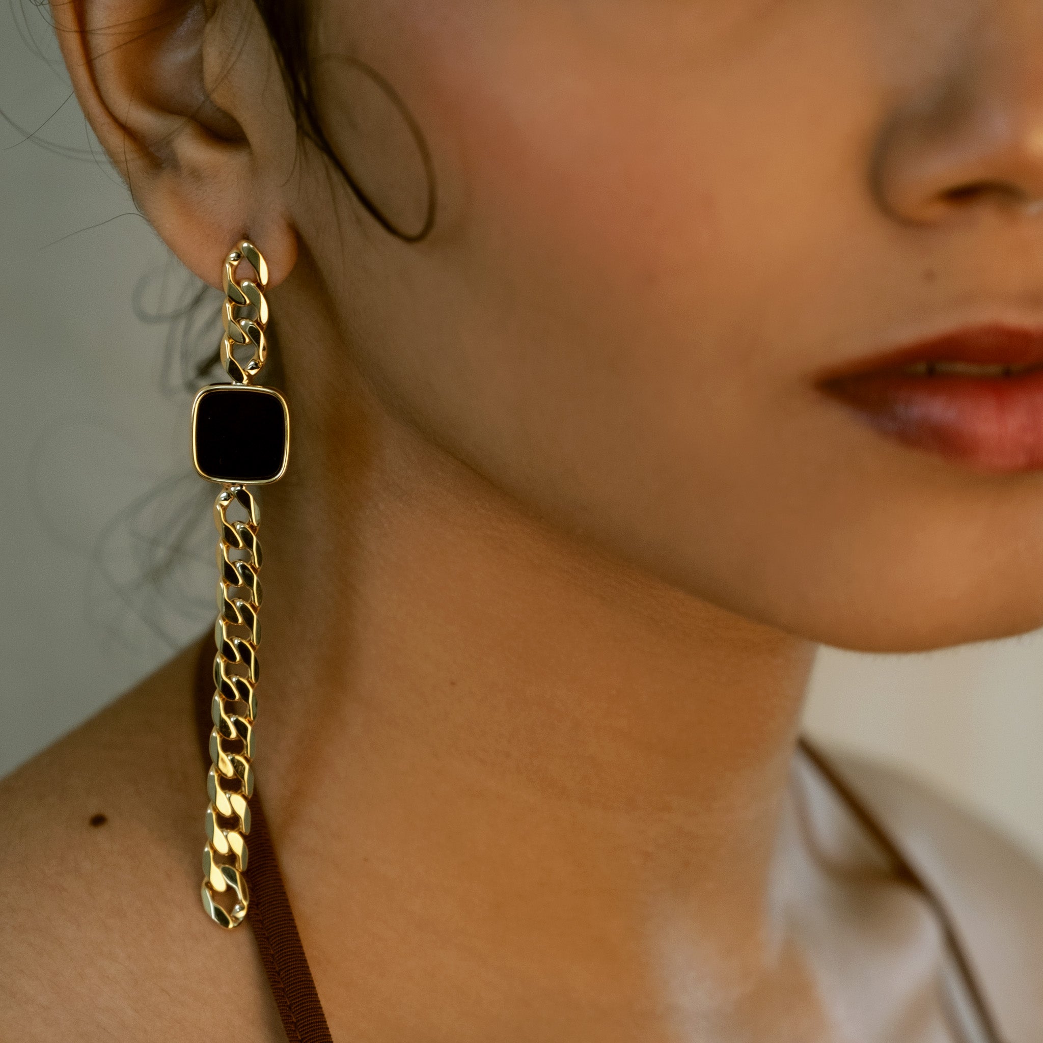 Curb Chain Statement Earrings