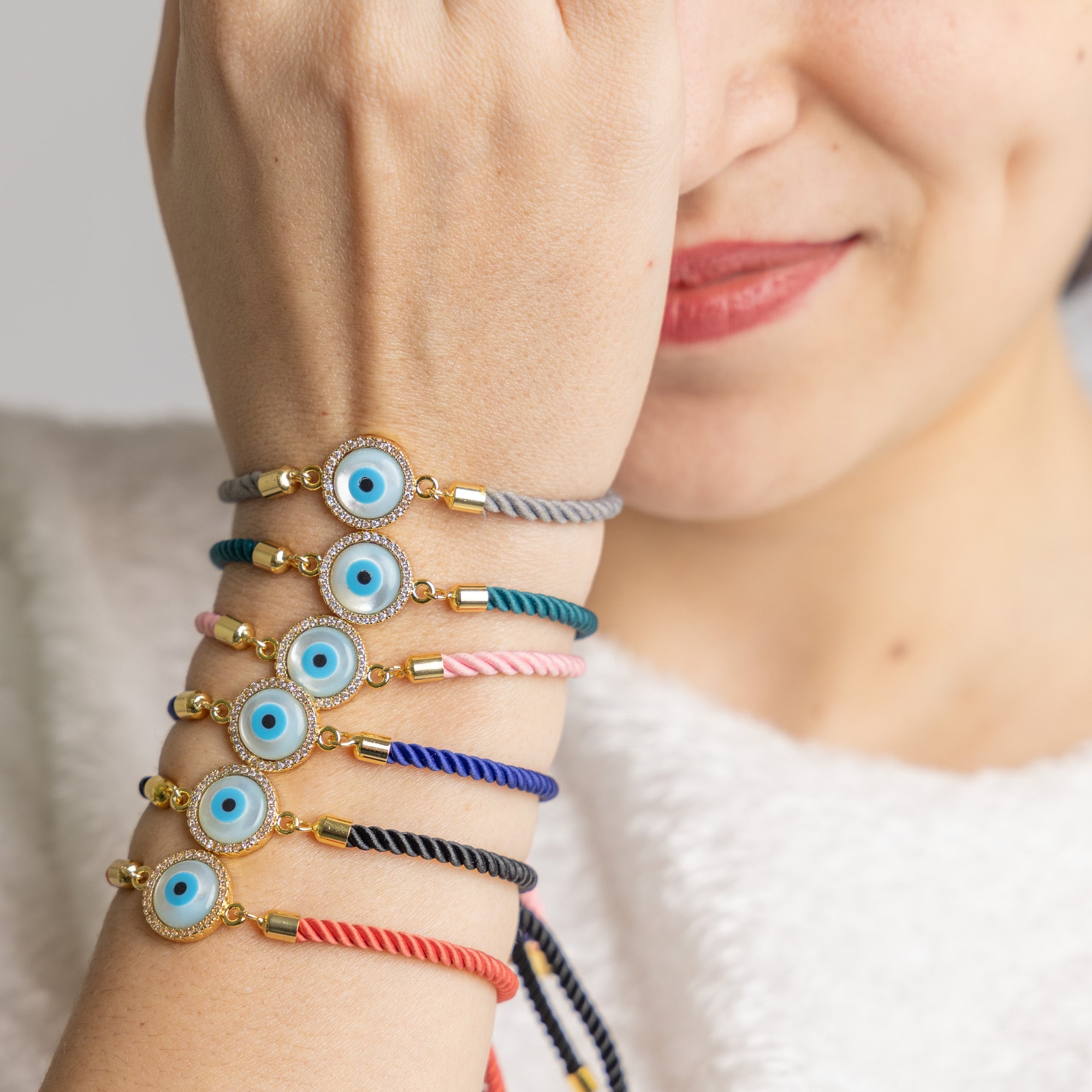 Round Big Evil Eye Bracelet Edition 5 - Upakarna Jewelry
