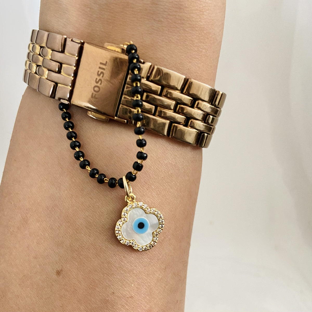 Flower Evileye Mangalsutra Bracelets - Upakarna Jewelry