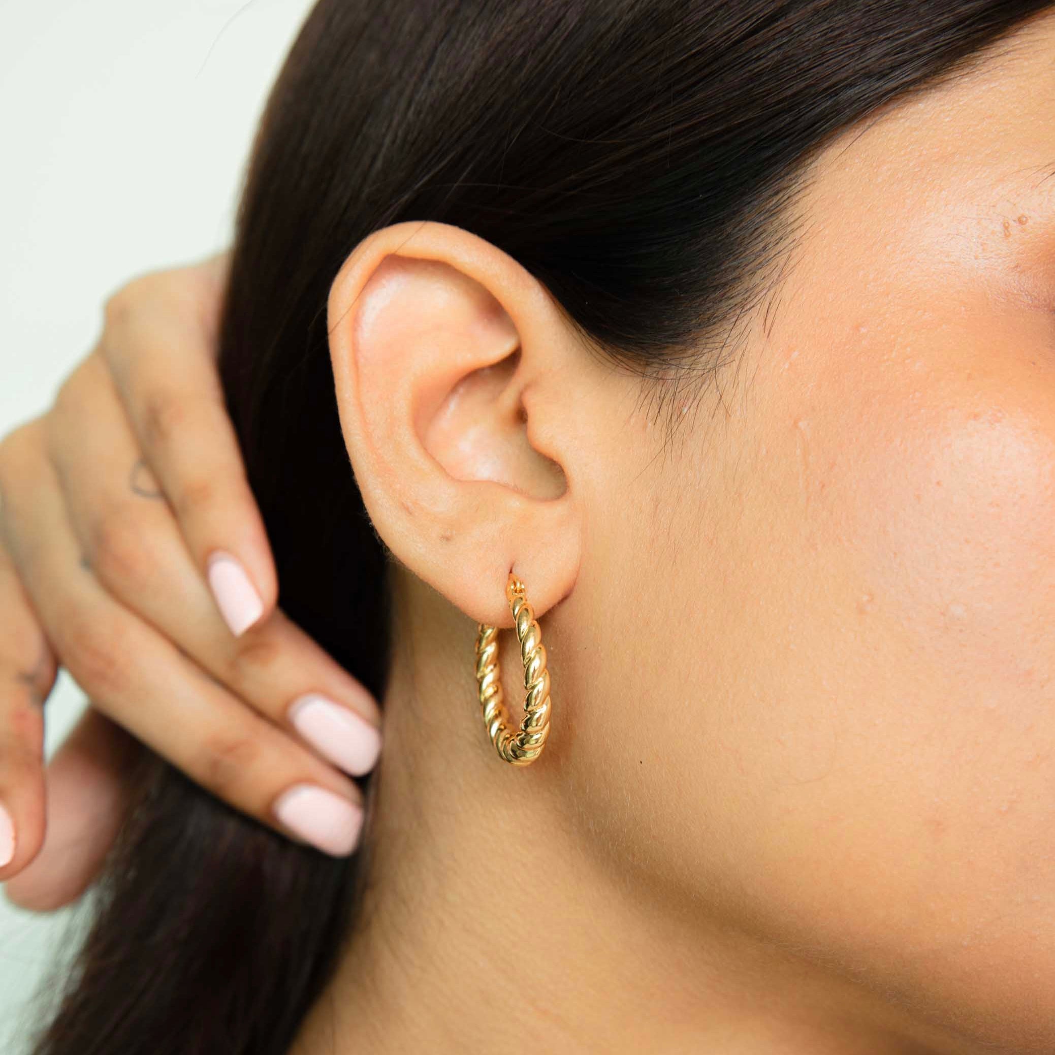 Twisted Golden Hoops