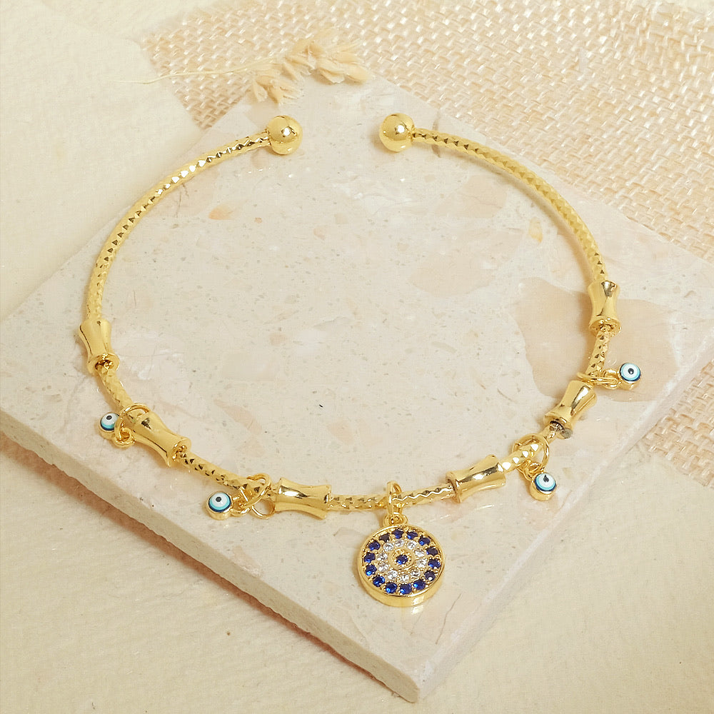 Evil Eye Cuff Charm Bangle