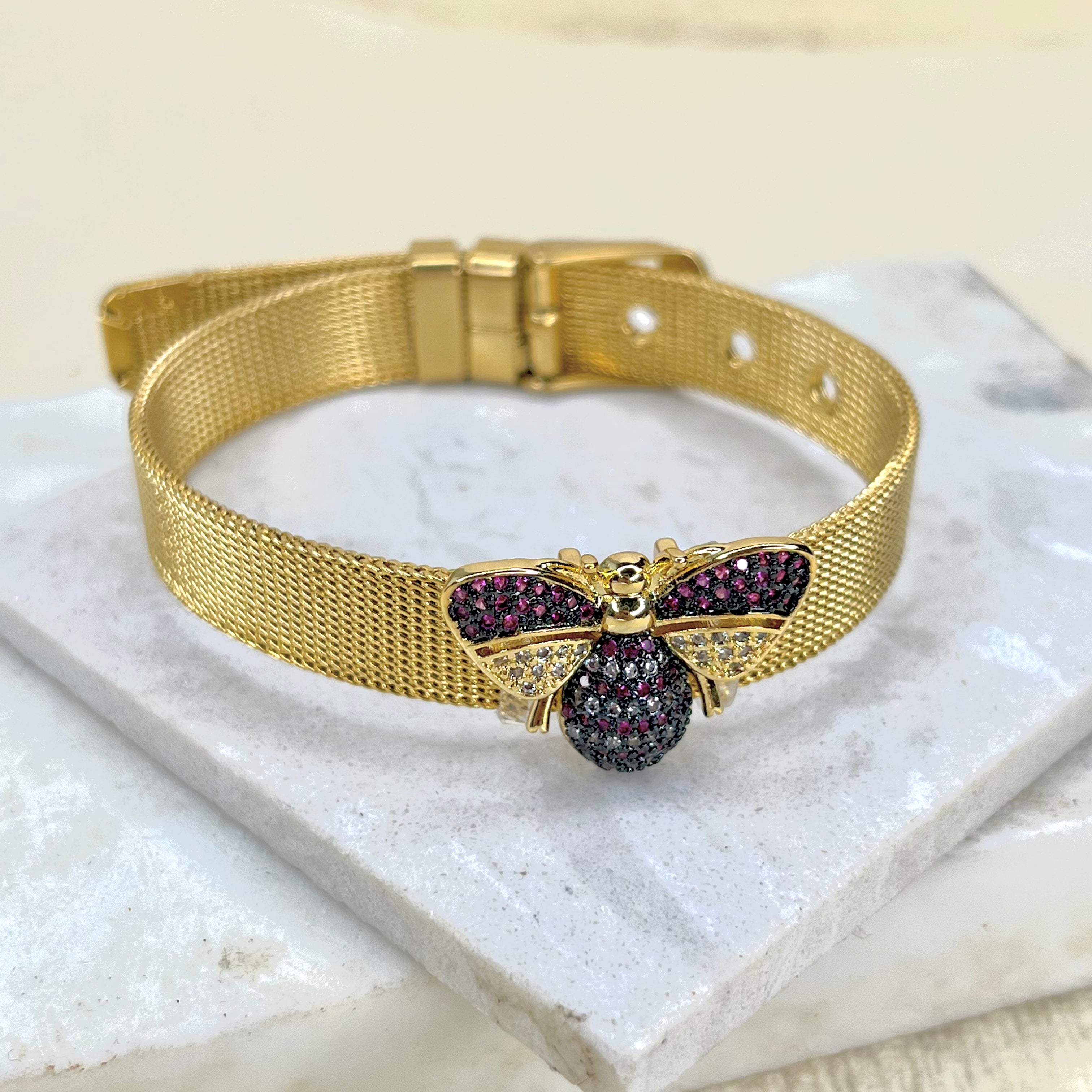 Pink Bee Watch Belt