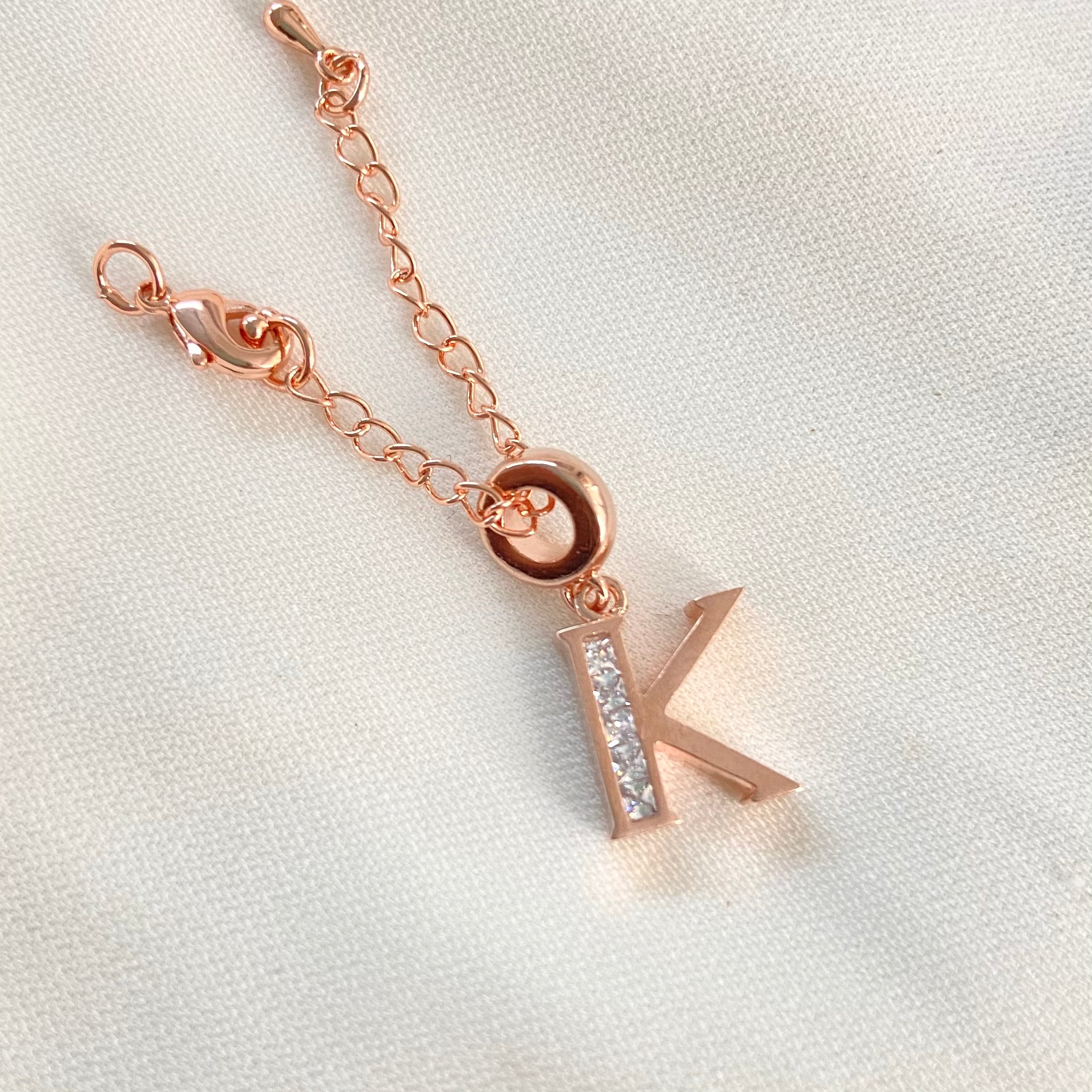 K Rosegold Initial Watch Charm - Upakarna Jewelry