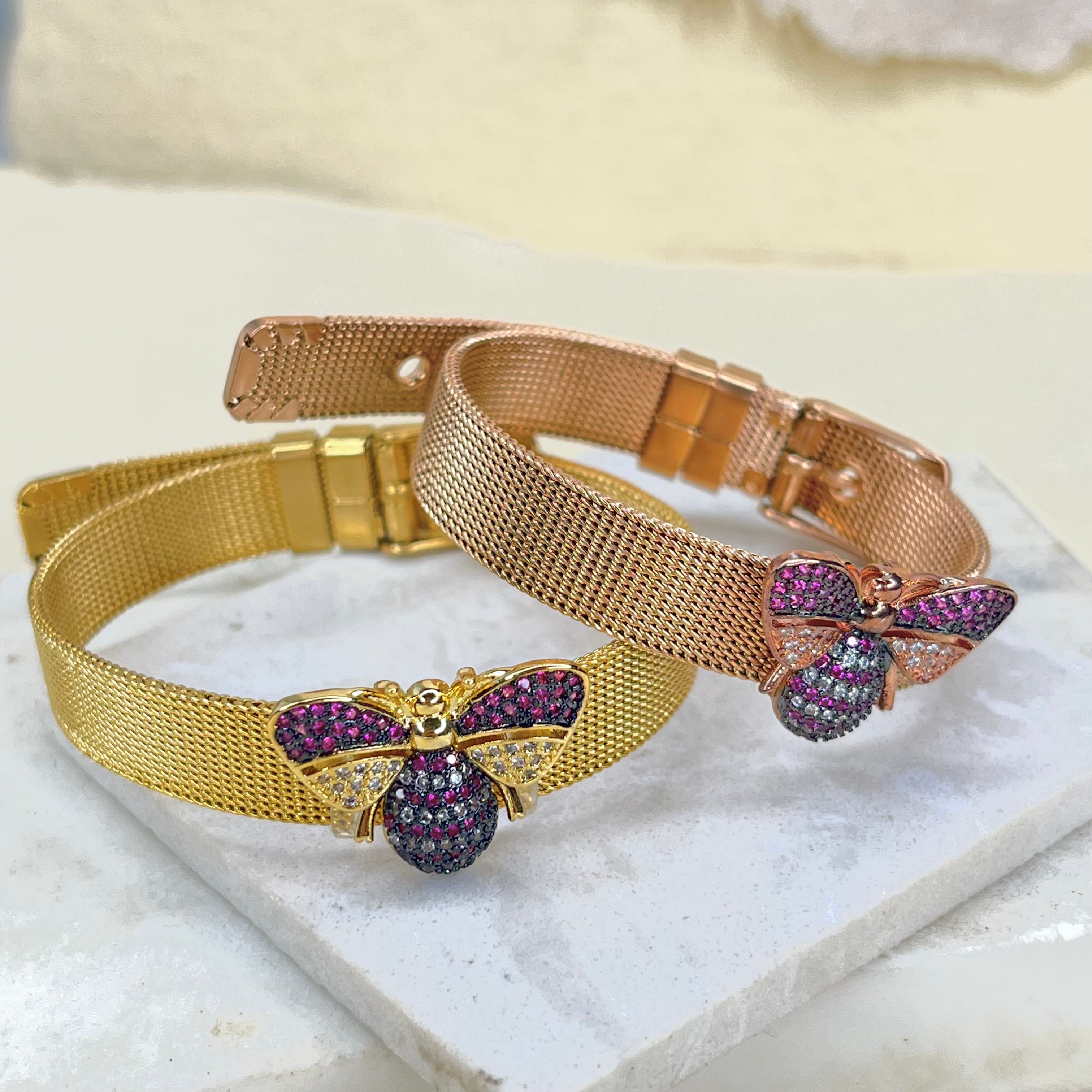 Pink Bee Watch Belt