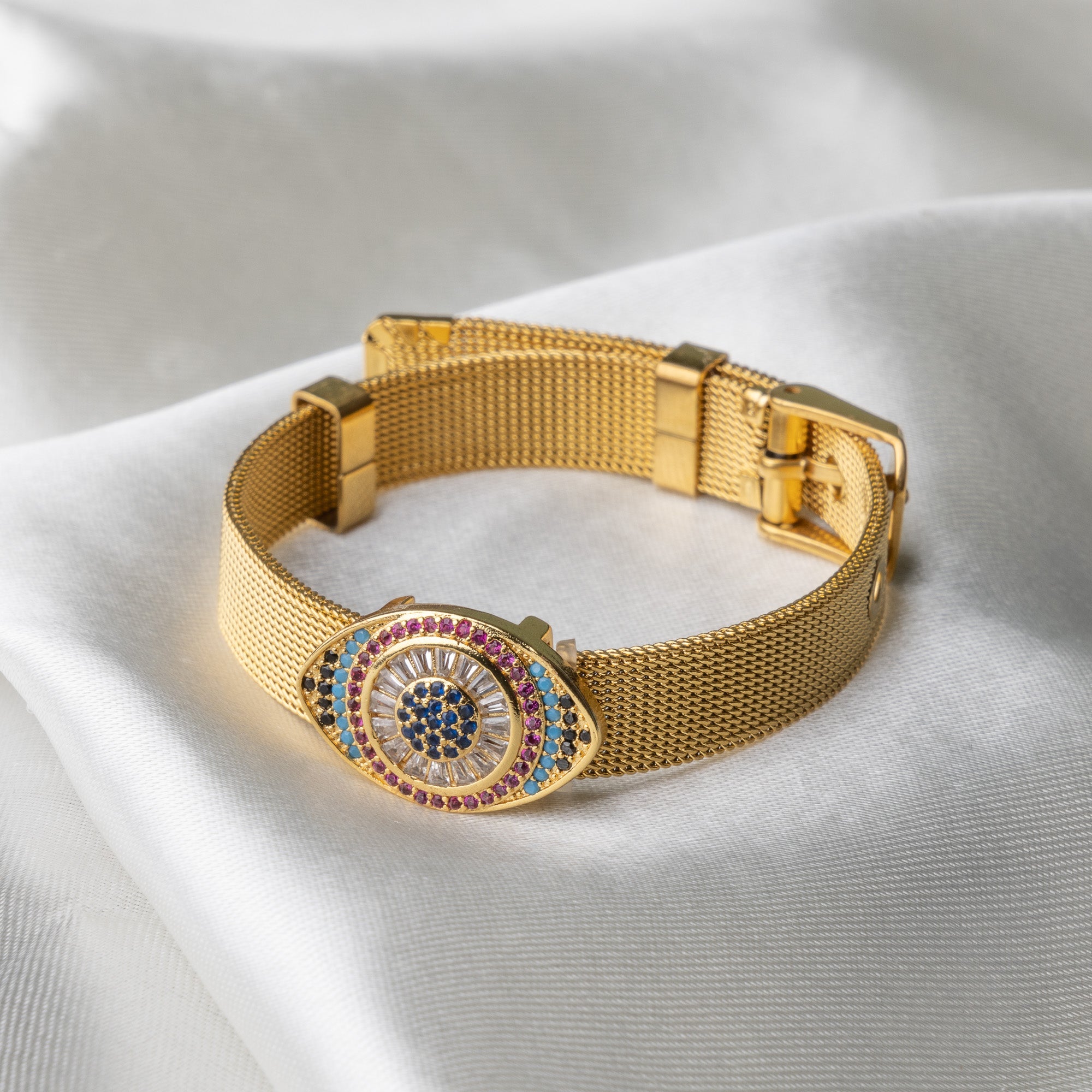 Multicolor Evil Eye Watch Belt - Upakarna Jewelry