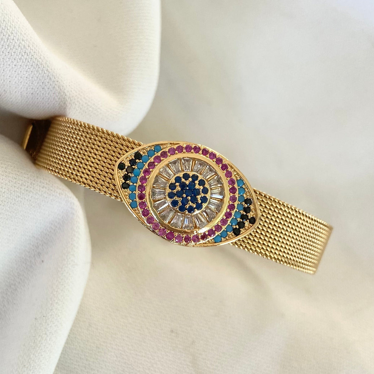 Multicolor Evil Eye Watch Belt - Upakarna Jewelry