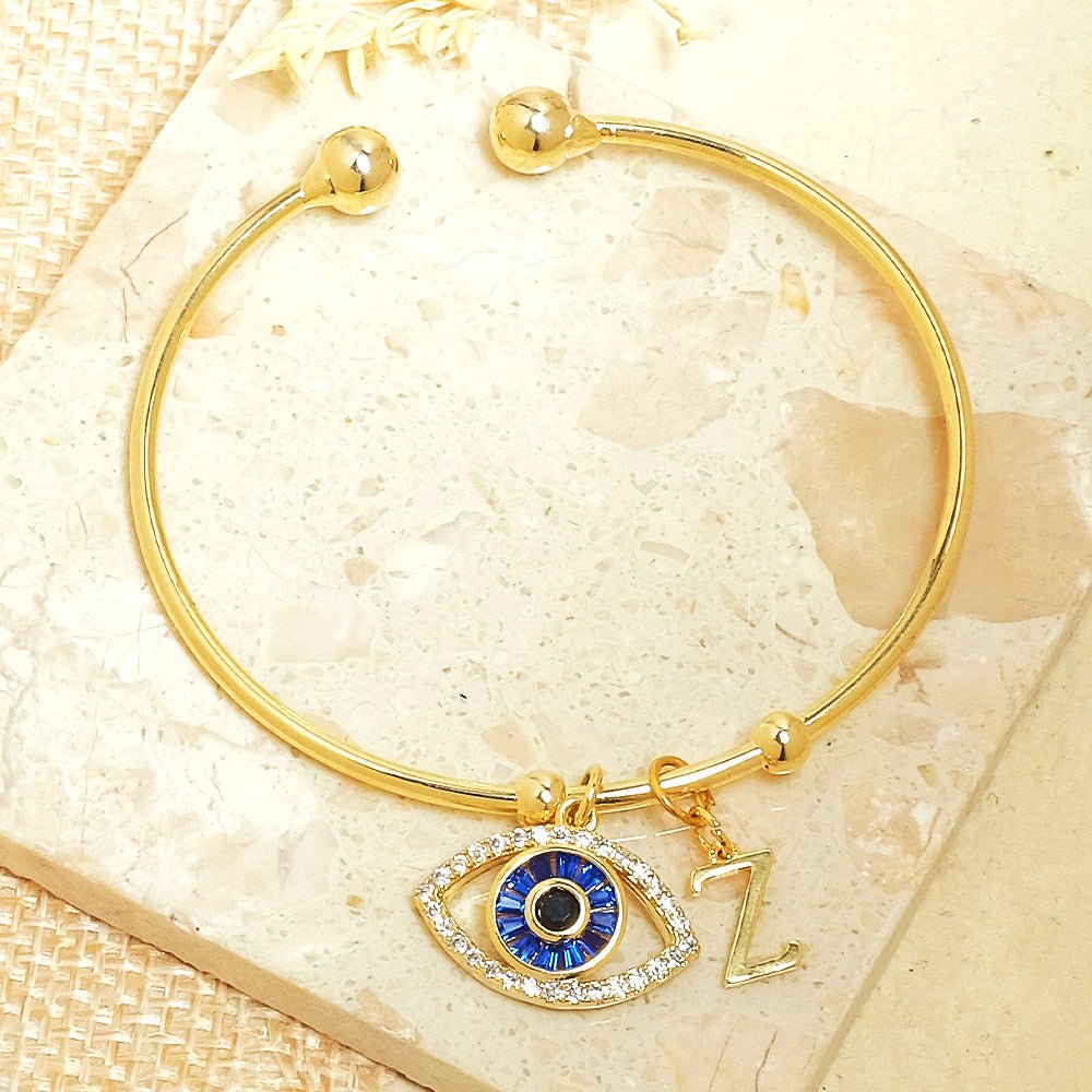 Personalized Evil Eye Bracelet (With Initial) - Upakarnaproduct_type