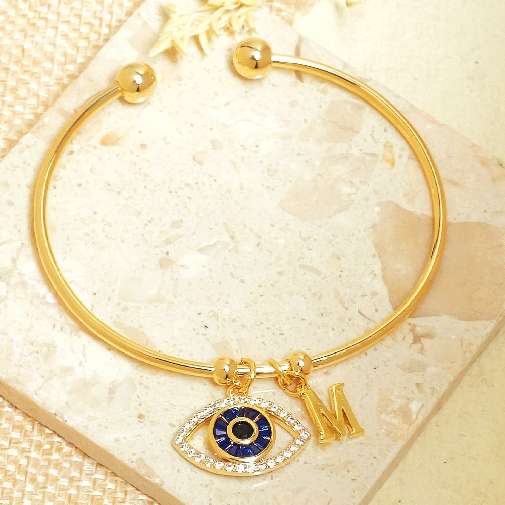 Personalized Evil Eye Bracelet (With Initial) - Upakarnaproduct_type