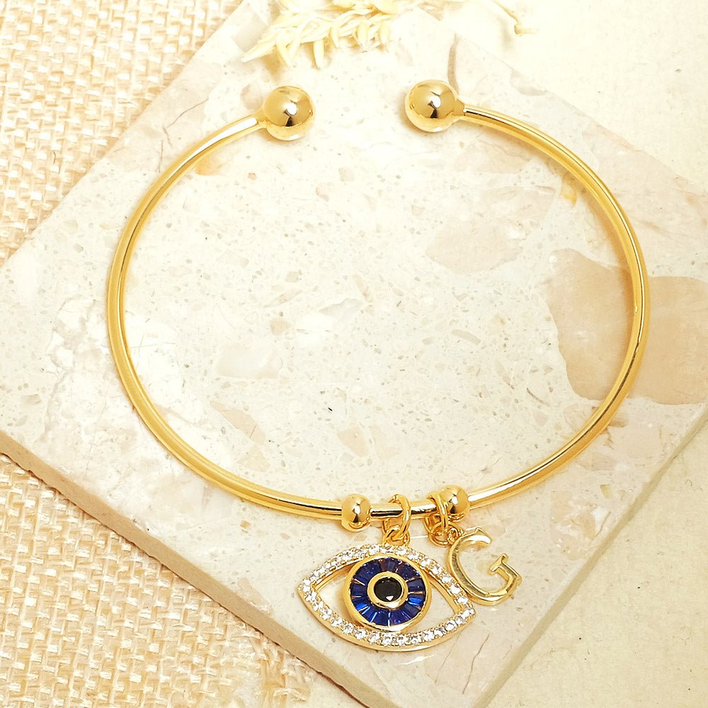 Personalized Evil Eye Bracelet (With Initial) - Upakarnaproduct_type