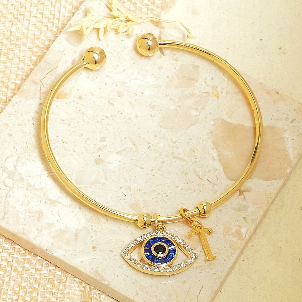 Personalized Evil Eye Bracelet (With Initial) - Upakarnaproduct_type