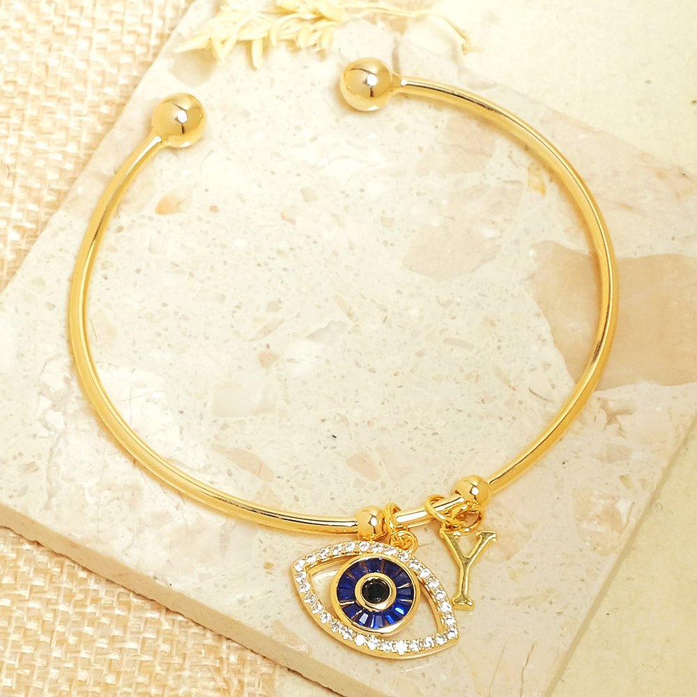 Personalized Evil Eye Bracelet (With Initial) - Upakarnaproduct_type